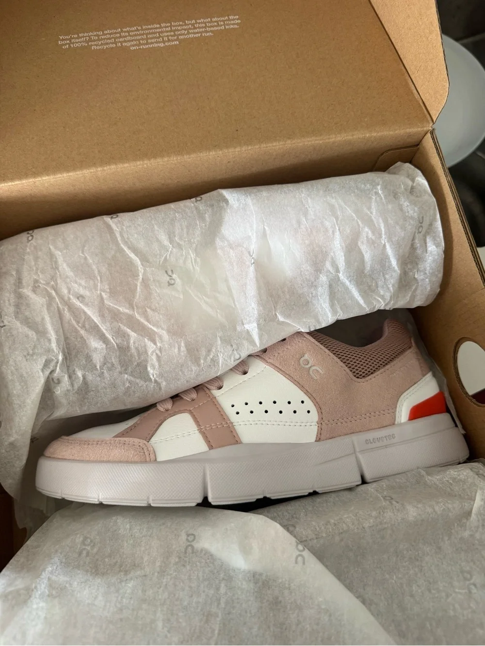 On Women's Low-Top Casual Sneaker in Blush